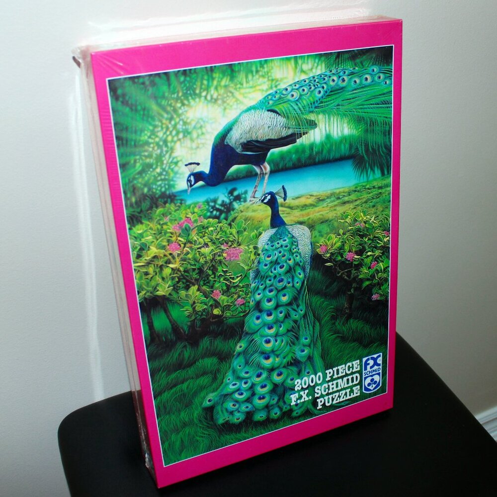 3/$118❤️sealed vintage 1997 FX Schmid WE AIN'T NO PARTRIDGES puzzle PEACOCKS